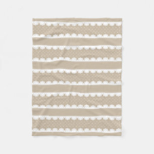 Moderne Creme und weißer Polka-Dot-Muster Fleecedecke