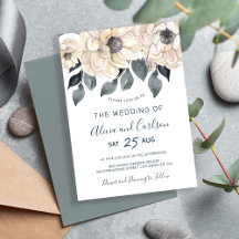 Moderne, cremefarbene Aquarellschrift Hochzeit