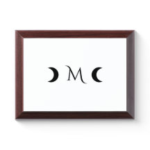 Moderne Crescent Moons weiß und schwarz Monogramm