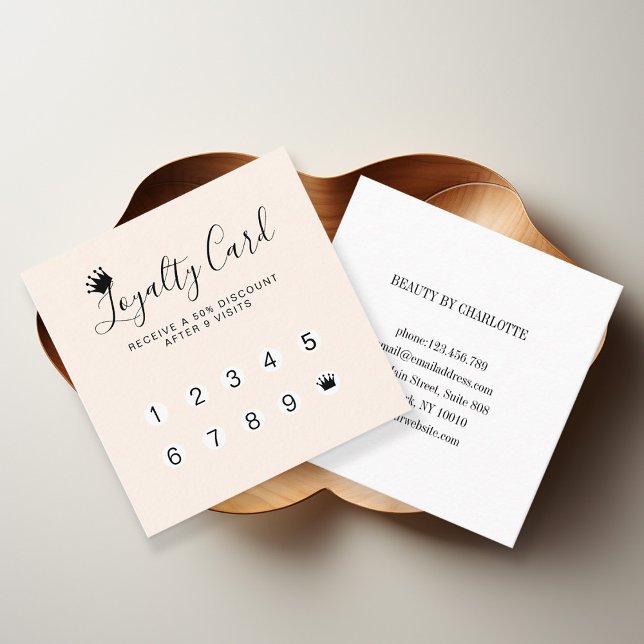 Moderne, Crown 10-card Loyalität Business Card Quadratische Visitenkarte (Von Creator hochgeladen)
