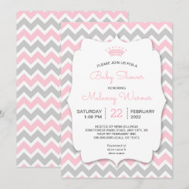 Moderne Crown Girl Baby Shower Einladungen
