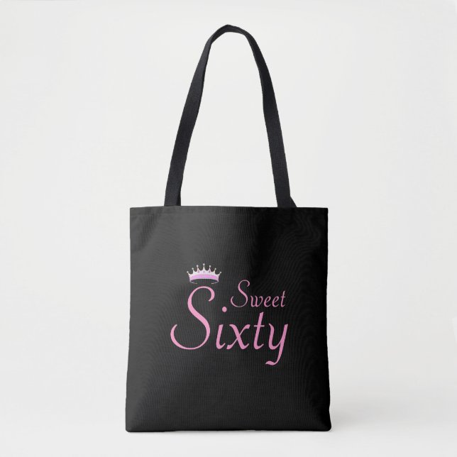Moderne Crown Sweet Sixty auf schwarz Tasche (Vorderseite)