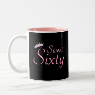 Moderne Crown Sweet Sixty auf schwarz Zweifarbige Tasse