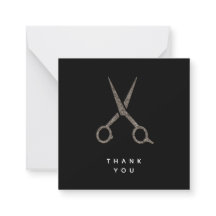 Moderne CUSTOM Dankeschön Schere Friseurkarte