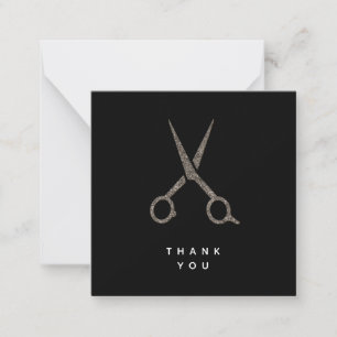 Moderne CUSTOM Dankeschön Schere Friseurkarte Mitteilungskarte
