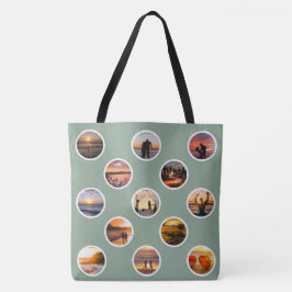 Moderne Custom Foto Collage Polka Dot Tote Beutel Tasche