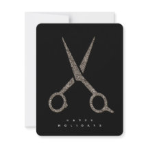 moderne CUSTOM Glitzer-Schere Friseurkarte