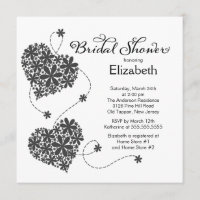 Moderne Daisy Hearts Bridal Dusche Einladung