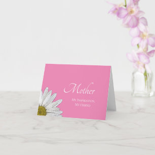 Moderne Daisy Mother's Day Simple Pink Karte