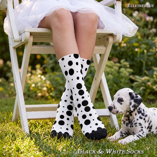 Moderne Dalmatiner-Tupfen Schwarz-Weiß-Tierdruck Socken