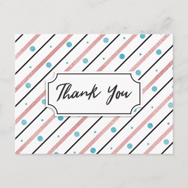 Moderne Danke Postkarte (Vorderseite)