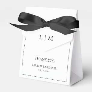 Moderne Dankeschön an Black & White Monogram Weddi Geschenkschachtel