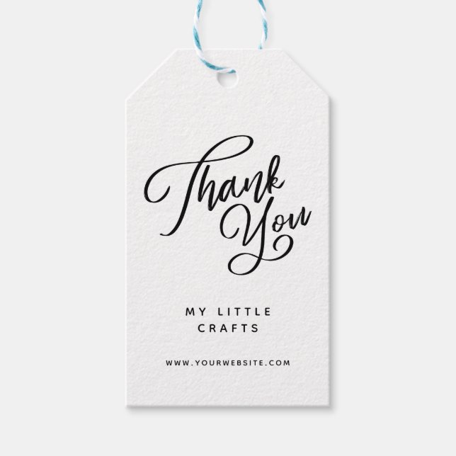 Moderne Dankeschön an Sie Script Geschenktasten Geschenkanhänger (Vorderseite)