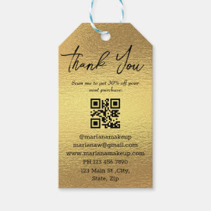 Moderne Dankeschön Business qm Code Goldfolie Geschenkanhänger