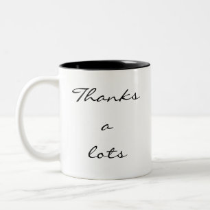 Moderne Dankeschön-Tasse mit zweifarbigem Schriftz Zweifarbige Tasse