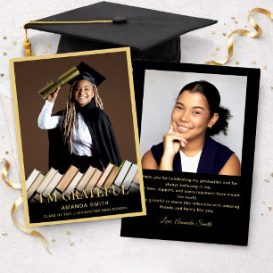 Moderne Dankeskarte zur Graduierung mit Foto