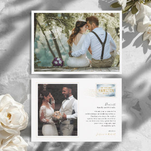 Moderne Dankeskarten für Reisezestination Hochzeit Dankeskarte