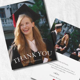 Moderne Dankeskarten zur Graduierung mit Foto Einladung