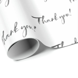 MODERNE DANKSAGUNG schwarze kalligrafische Schrift Geschenkpapier