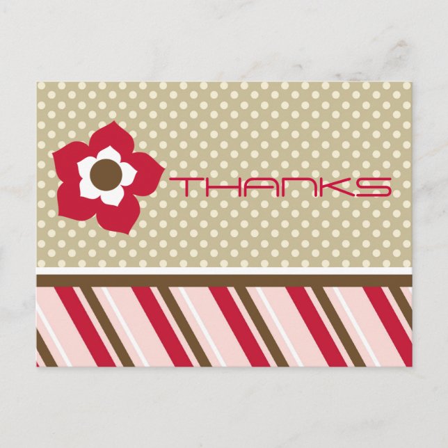 Moderne Danksagungen Postkarte (Vorderseite)