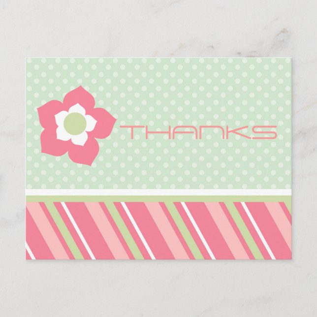 Moderne Danksagungen Postkarte (Vorderseite)