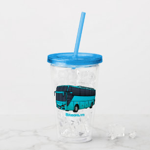 Moderne Darstellung des Cartoon von Personenbussen Acryltrinkbecher