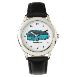 Moderne Darstellung des Cartoon von Personenbussen Armbanduhr