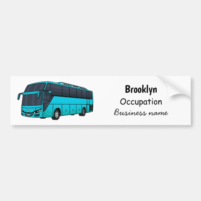 Moderne Darstellung des Cartoon von Personenbussen Autoaufkleber (Vorne)