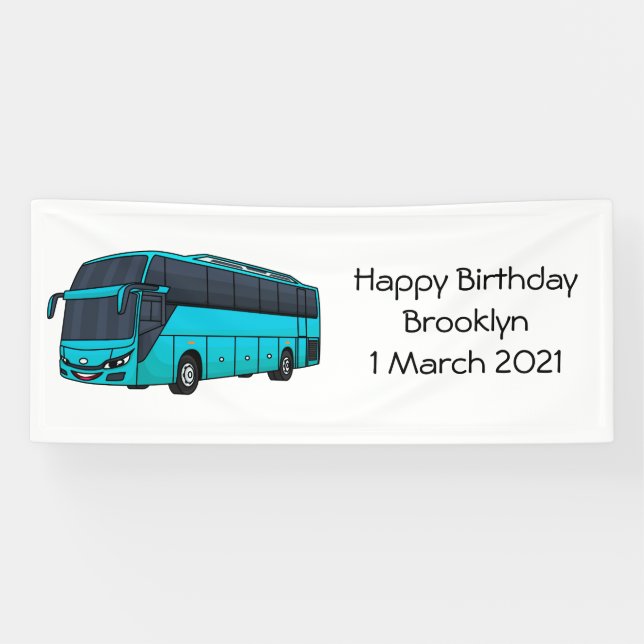 Moderne Darstellung des Cartoon von Personenbussen Banner (Horizontal)