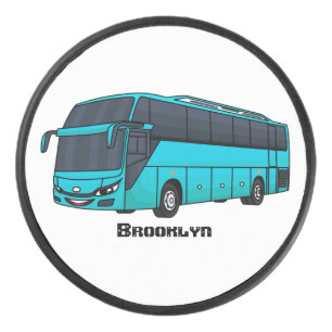 Moderne Darstellung des Cartoon von Personenbussen Eishockey Puck