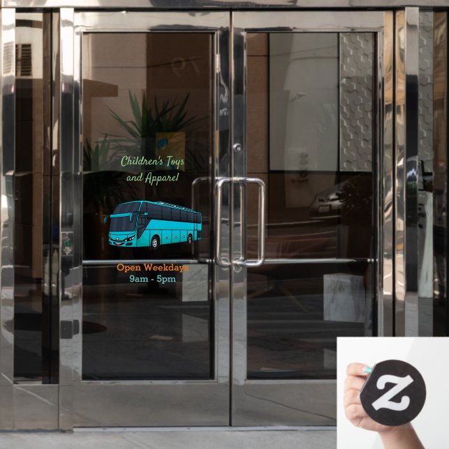 Moderne Darstellung des Cartoon von Personenbussen Fensteraufkleber (Büro Tür)
