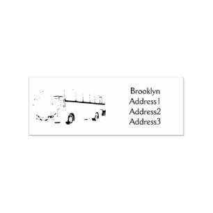 Moderne Darstellung des Cartoon von Personenbussen Gummistempel