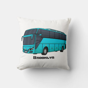 Moderne Darstellung des Cartoon von Personenbussen Kissen