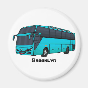 Moderne Darstellung des Cartoon von Personenbussen Magnet