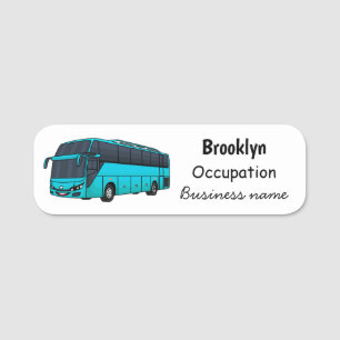 Moderne Darstellung des Cartoon von Personenbussen Namensschild