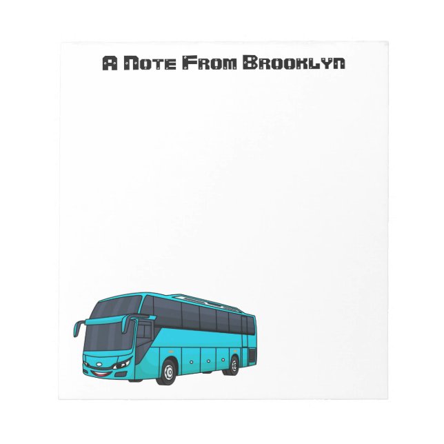 Moderne Darstellung des Cartoon von Personenbussen Notizblock (Vorderseite)