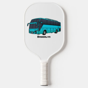 Moderne Darstellung des Cartoon von Personenbussen Pickleball Schläger