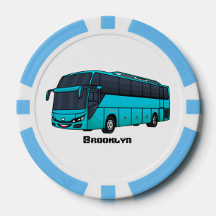 Moderne Darstellung des Cartoon von Personenbussen Pokerchips