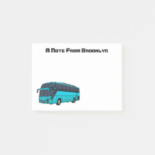 Moderne Darstellung des Cartoon von Personenbussen Post-it Klebezettel