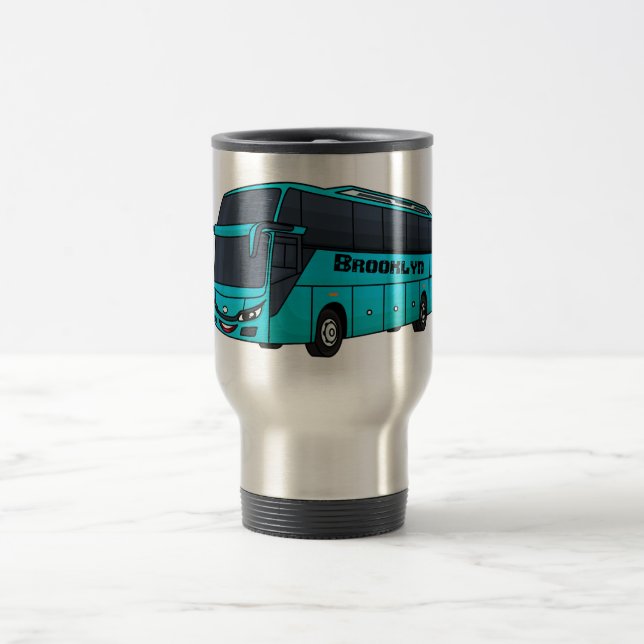 Moderne Darstellung des Cartoon von Personenbussen Reisebecher (Mittel)