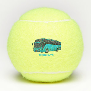 Moderne Darstellung des Cartoon von Personenbussen Tennisbälle