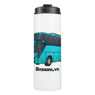 Moderne Darstellung des Cartoon von Personenbussen Thermosbecher
