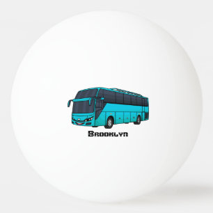 Moderne Darstellung des Cartoon von Personenbussen Tischtennisball