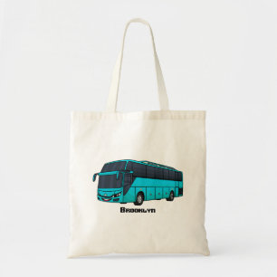 Moderne Darstellung des Cartoon von Personenbussen Tragetasche
