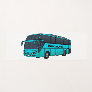 Moderne Darstellung des Cartoon von Personenbussen Yogamatte