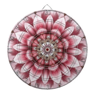 Moderne Dartscheibe mit rosa Blumen