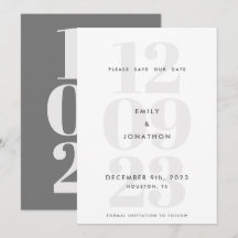 Moderne Datumsnummer Typografie Grau