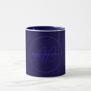 Moderne Deep Purple Farben Cooler Name & Monogra Tasse