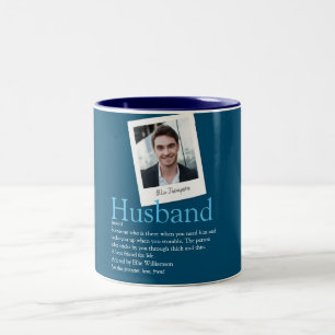 Moderne Definition eines lustigen Ehemanns Foto Bl Zweifarbige Tasse