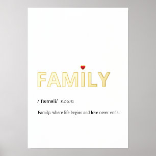 Moderne Definition von FAMILY-Weißgold Foliendrucke